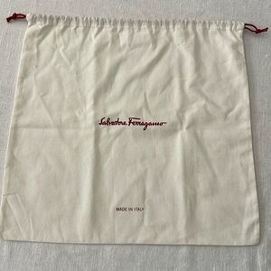 Salvatore Ferragamo Cream Storage Drawstring Bag